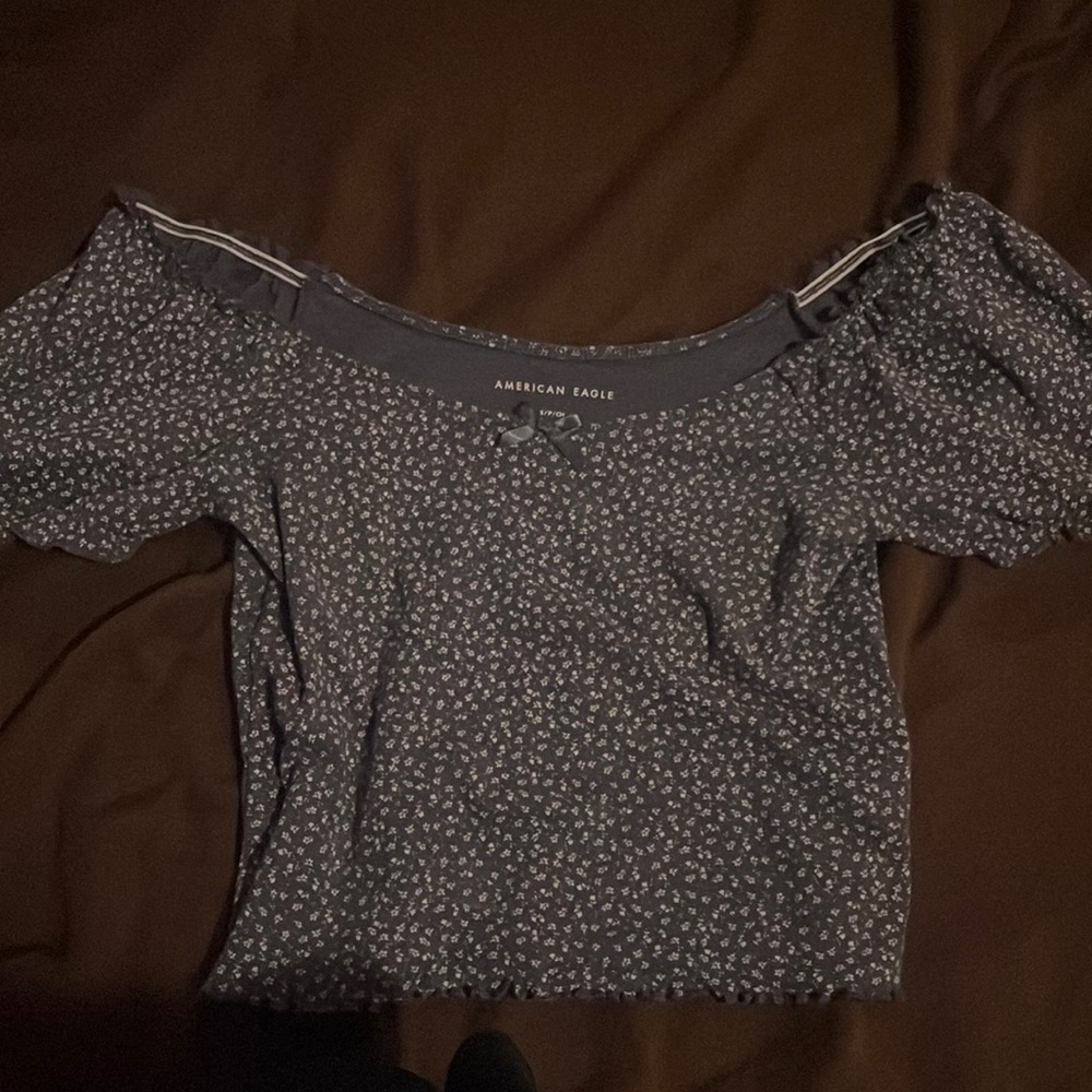 Blue off the shoulder top